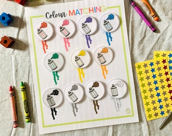 Color Matching Printable, Colour Sorting Activity, Toddler Learning, Homeschool Printable