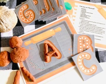 Alphabet Play Dough Mat, Play dough activity, Letter Tracing Practice, Homeschool Printables, Christmas Printable Activities