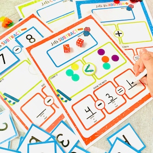 Kindergarten Math Printable Bundle, Adding and Subtraction Worksheets ...