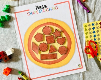 Shape Matching Printable, Pizza Shape Pepperoni Sorting Game, Shape Sorting, Toddler Learning, Homeschool Printables