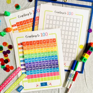Contar hasta 100 imprimible, Actividad de clasificación de números, Familias de números, Actividad de matemáticas para niños, Aprender a contar, Imprimibles para jardín de infantes