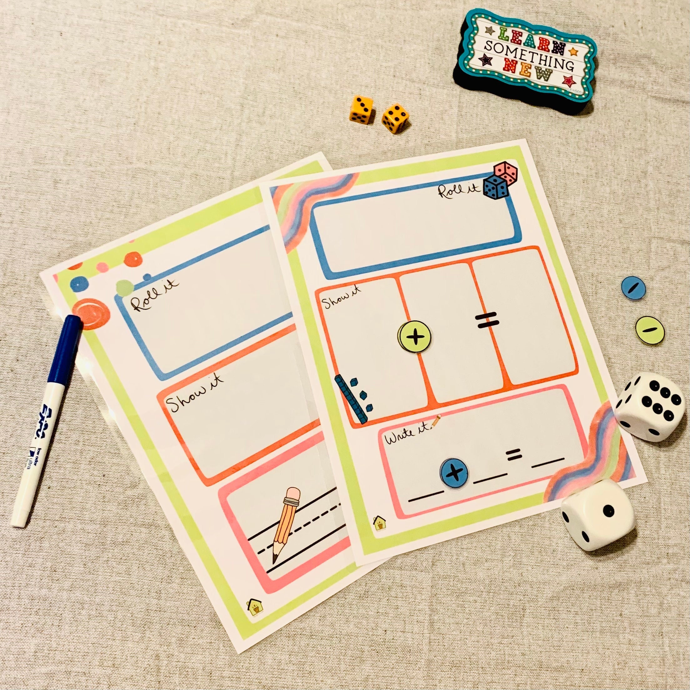 roll it show it write it dice game homeschool game etsy australia