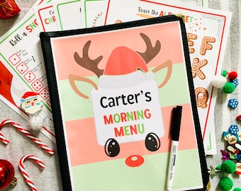 Christmas Morning Menu, Christmas daily menu, Morning Menu Bundle, Memorization work, Christmas activity sheets, homeschool Printables