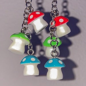 3 Mushroom Dangle Earrings