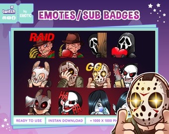 twitch emotes 12 classic horror characters | dbd twitch emotes | dead by daylight emotes | streaming or gaming