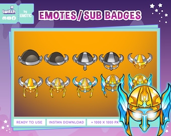 Twitch sub badges | 10 viking helmet Package | viking badges | twitch | discord | gaming | streamer