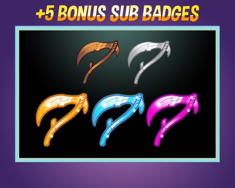 Mega pack Grim reaper 30 emotes ¡emoticones de Twitch! + 5 insignias de suscripción gratuitas adicionales / Twitch / Discord / para transmisores o jugadores imagen 3