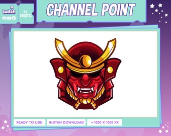 twitch channel point or emote : samurai mask | Twitch Emote Design |  Discord | Youtube | gaming | streamer