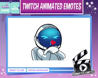 Animated Emote | astronaut emote | astronaut flying kiss | space man emote | stream and gaming