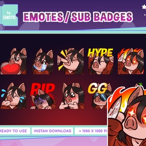 El emote de cerdo / La tierna Amanda Young / Emotes de Twitch de Dead by Daylight / Emotes de DBD / Cerdo asesino de DBD / Transmisión y juegos