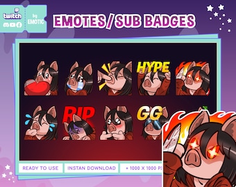 The Pig Emote | Cute Amanda Young | Dead by Daylight Twitch Emotes | DBD Emotes | DBD Killer Pig | Streaming and Gaming