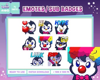 Penguin Twitch Emotes for Streaming - Youtube Emotes Discord Stickers - cute emotes - cartoon