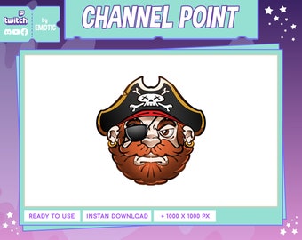 twitch channel point or emote : pirate | Twitch Emote Design |  Discord | Youtube | gaming | streamer