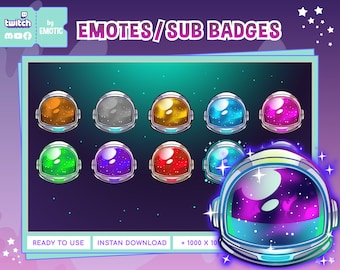 Twitch sub badges | 10 astronaut helmet |  | twitch | discord | gaming or streaming