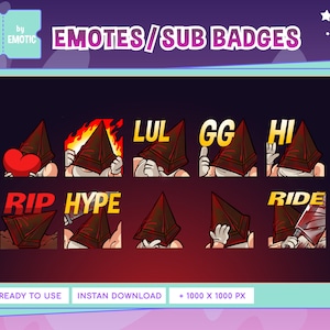 Twitch emotes | dead by daylight | pyramid head | silent hill  | discord | for streaming and gaming