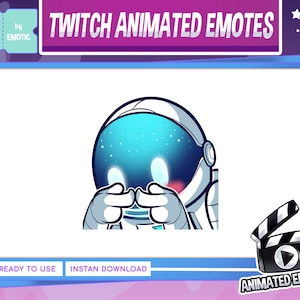 Emote animado / emote de astronauta / emote tímido / emote de astronauta / emote de twitch de astronauta / transmisión y discord