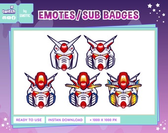 Gundam Sub Badges Helmet, Face, Head, Shape, Twitch, Discord Stream