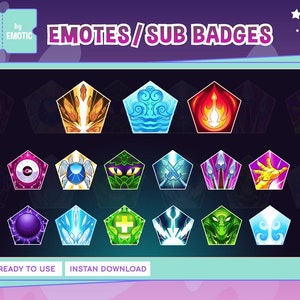 15 pack elements sub badges | twitch sub badges element | honor medals | honor medal sub badges | honor medal bit badges