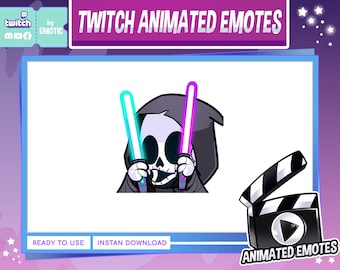 animated emote | grim reaper twitch emote - chibi emote - horror emote - cute emote- twitch- youtube-discord