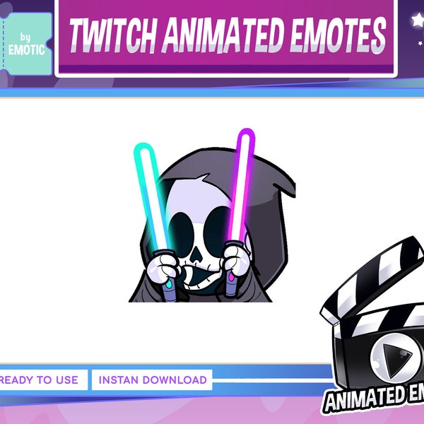 animated emote | grim reaper twitch emote - chibi emote - horror emote - cute emote- twitch- youtube-discord