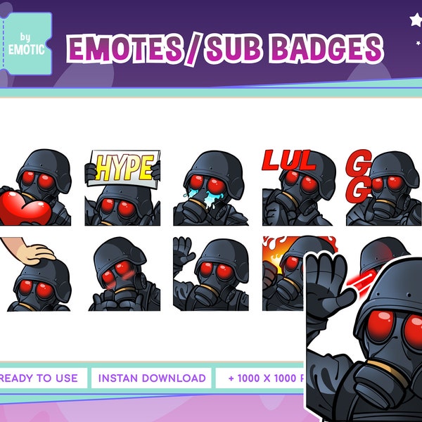 Twitch emotes Hunk | Resident evil inspired | hunk emotes | dbd emotes | discord | for streaming or gaming