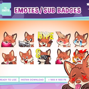 Emote Fox per Twitch-Discord e streamer gamer