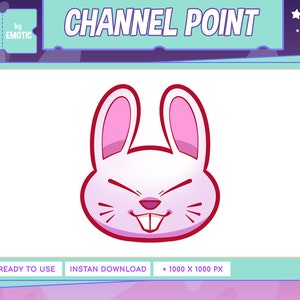 twitch channel point or emote : bunny, rabbit | Cute Twitch Emote Design |  Discord | Youtube | gaming | streamer