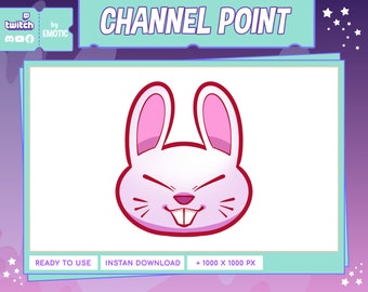 twitch channel point or emote : bunny, rabbit | Cute Twitch Emote Design |  Discord | Youtube | gaming | streamer