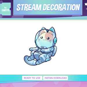 ¡¡Esto NO ES PARA EMOTES!! / Decoración animada de twitch stream / gato animado / astronauta animado / gato espacial / astronauta