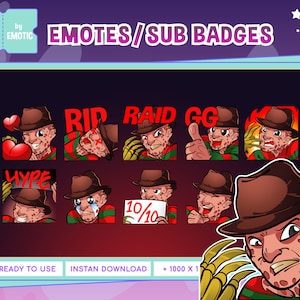 Freddy krueger twitch emotes | DBD emote | horror emote | twitch emote | for streamer and gaming