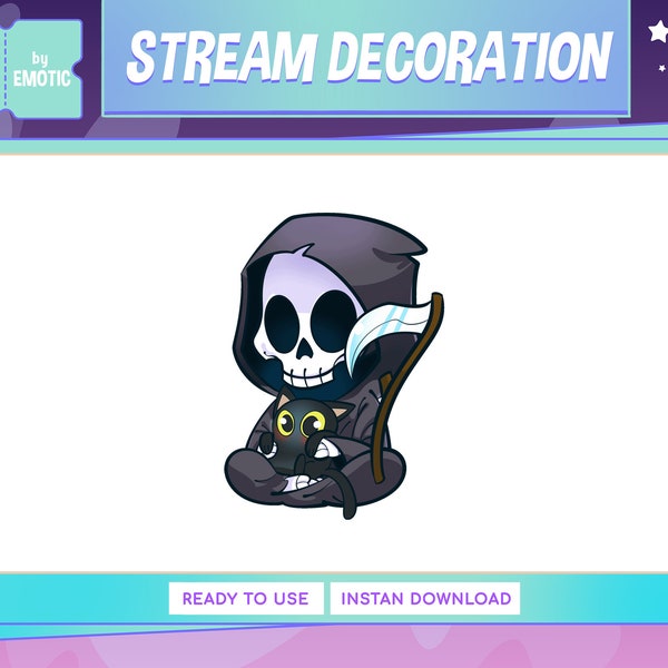 This is NOT FOR EMOTE!! Animated twitch stream decoration | grim reaper animated | grim reaper | horror decoration | stream decor