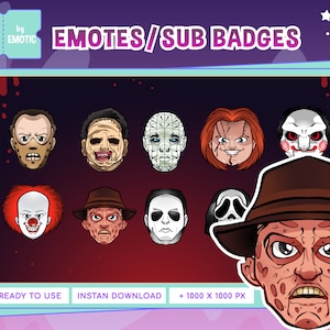 Twitch sub badges | 10 classic horror movie Package  | horror sub badge | DBD sub badge