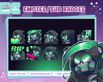 Green Grim reaper emotes | twitch emotes twitch | discord | for streamer or gaming