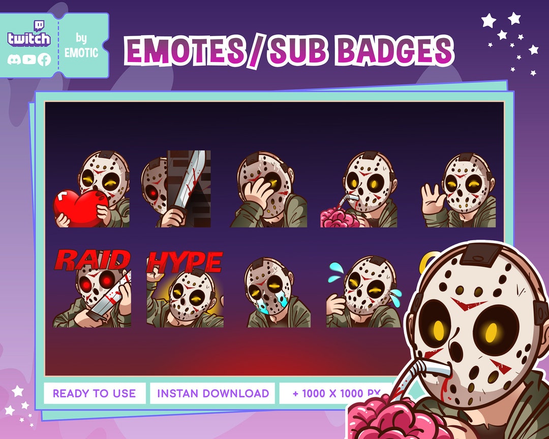 Jason twitch emotes / DBD emote / horror emote / twitch emote / para