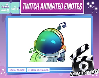 Animated emote | Astronaut vibing emote | astro vibing | jamming | hype emote | astronaut twitch emote | space man | galaxy