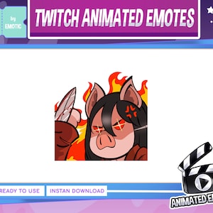 Geanimeerde emote | twitch-emote | het varkenswezen | woede-emote | horror-emoticon