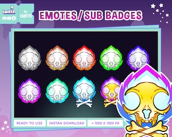 Twitch sub badges | cat skull sub badges  | horror sub badge | cat sub badges | twitch cat sub badges | twitch cat emotes