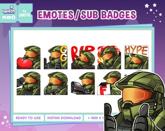 Twitch emotes master chief : Halo Game inspired | twitch soldier emote | twitch spaceman emote | gaming or streaming