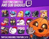 Custom twitch emotes | 1 emote | custom chibi emotes | custom twitch sub badges | custom bit bagdes | custom discord emotes.