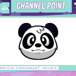 punto de canal de contracción o emoticón: panda / Cute Twitch Emote Design / Discord / Youtube / gaming / streamer