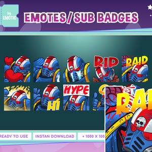 Emote di twitch dei personaggi dei film di gioco / emote di guerra spaziale / emote discord / per lo streaming o il gioco l emote degli space marine l emote di Titus