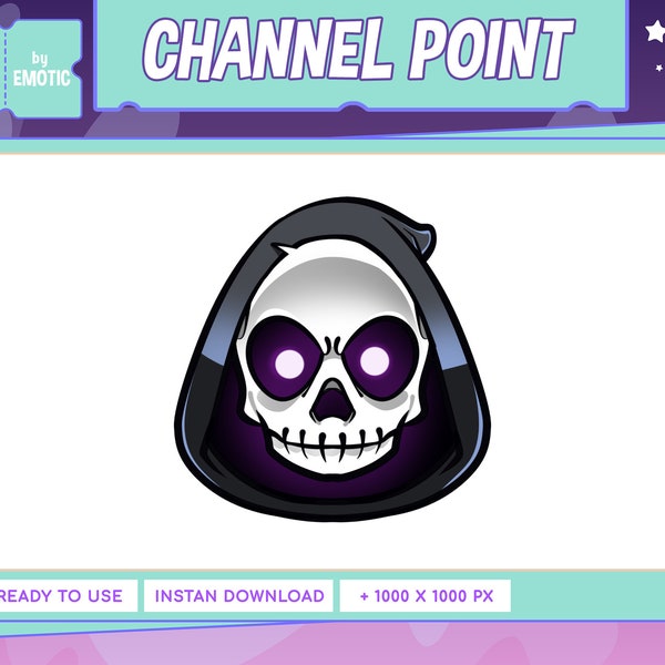 twitch channel point or emote : grim reaper | Cute Twitch Emote Design |  Discord | Youtube | gaming | streamer