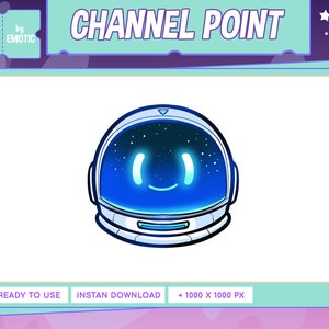 punto de canal de contracción o emoticón: casco astronout / Cute Twitch Emote Design / Discord / Youtube / gaming / stramer