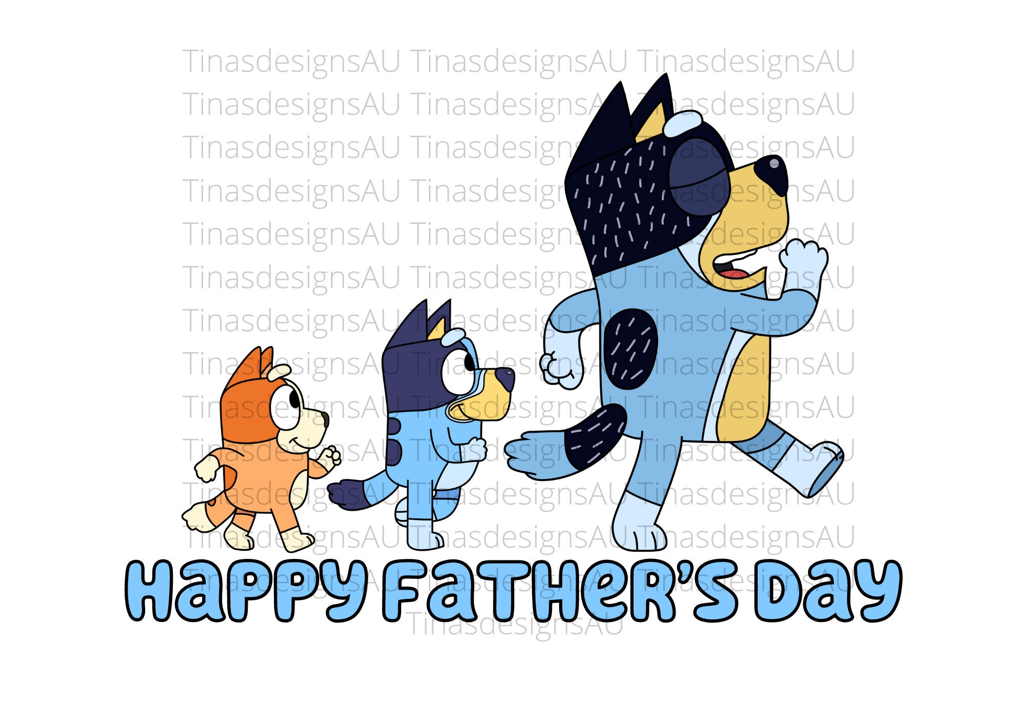 Personalised Fathers Day Bluey Printable Image Download | Etsy