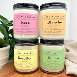 Golden Girls Candles | Single Candle or Set of 4 | Gift | Soy & Coconut Wax | Vegan | Non-Toxic | Hand-Poured in California | 8 oz