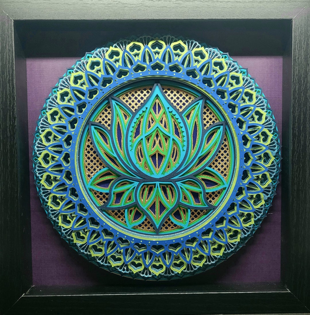 3D Lotus Flower Wall Art Wall Decor 9"x9" | Customizable! - Etsy