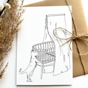 Birth card, Original hand drawn