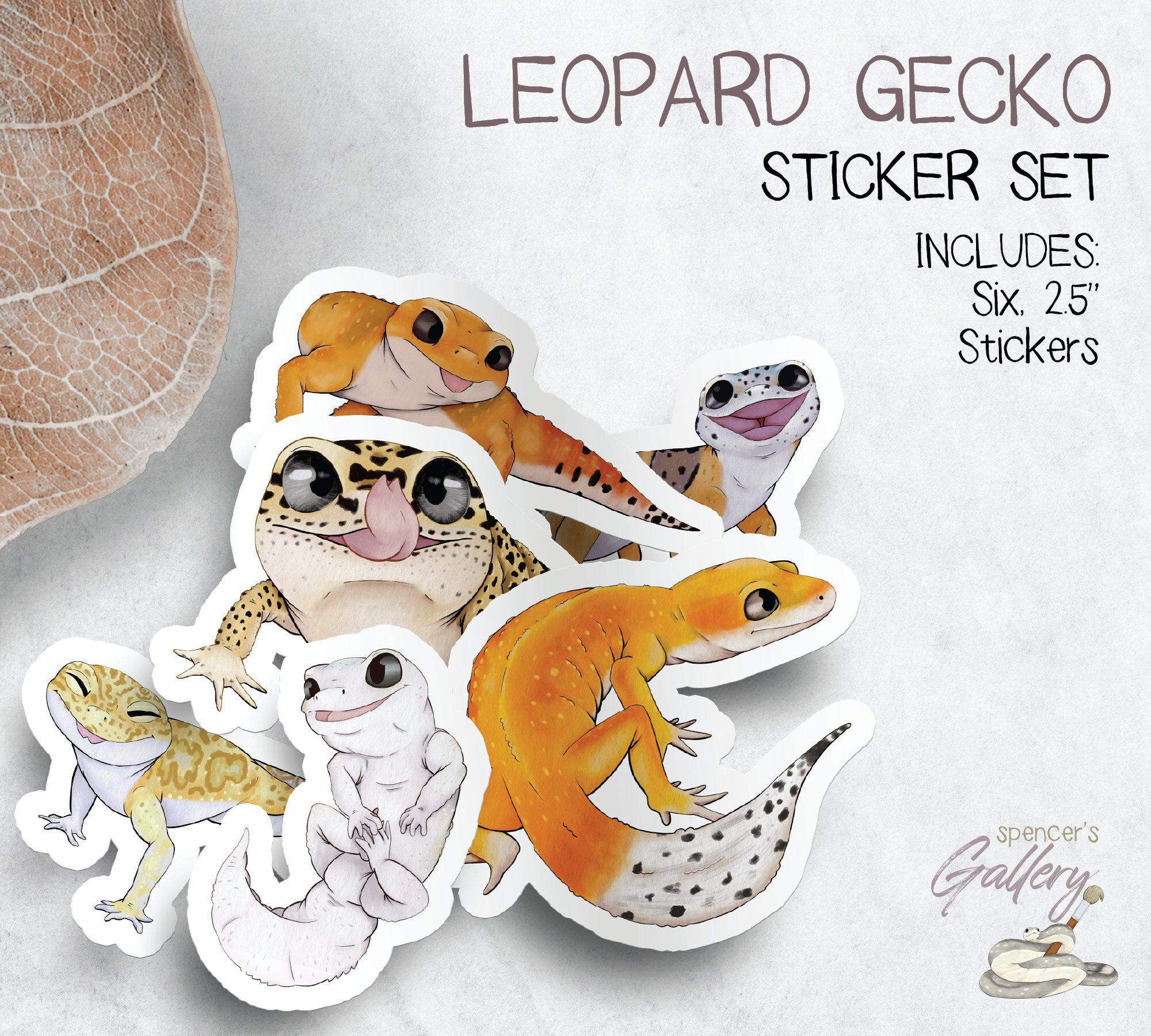 HO HO HO Leopard Animal Print Santa Hat Christmas Envelope Seals Stickers  Sheet of 48 