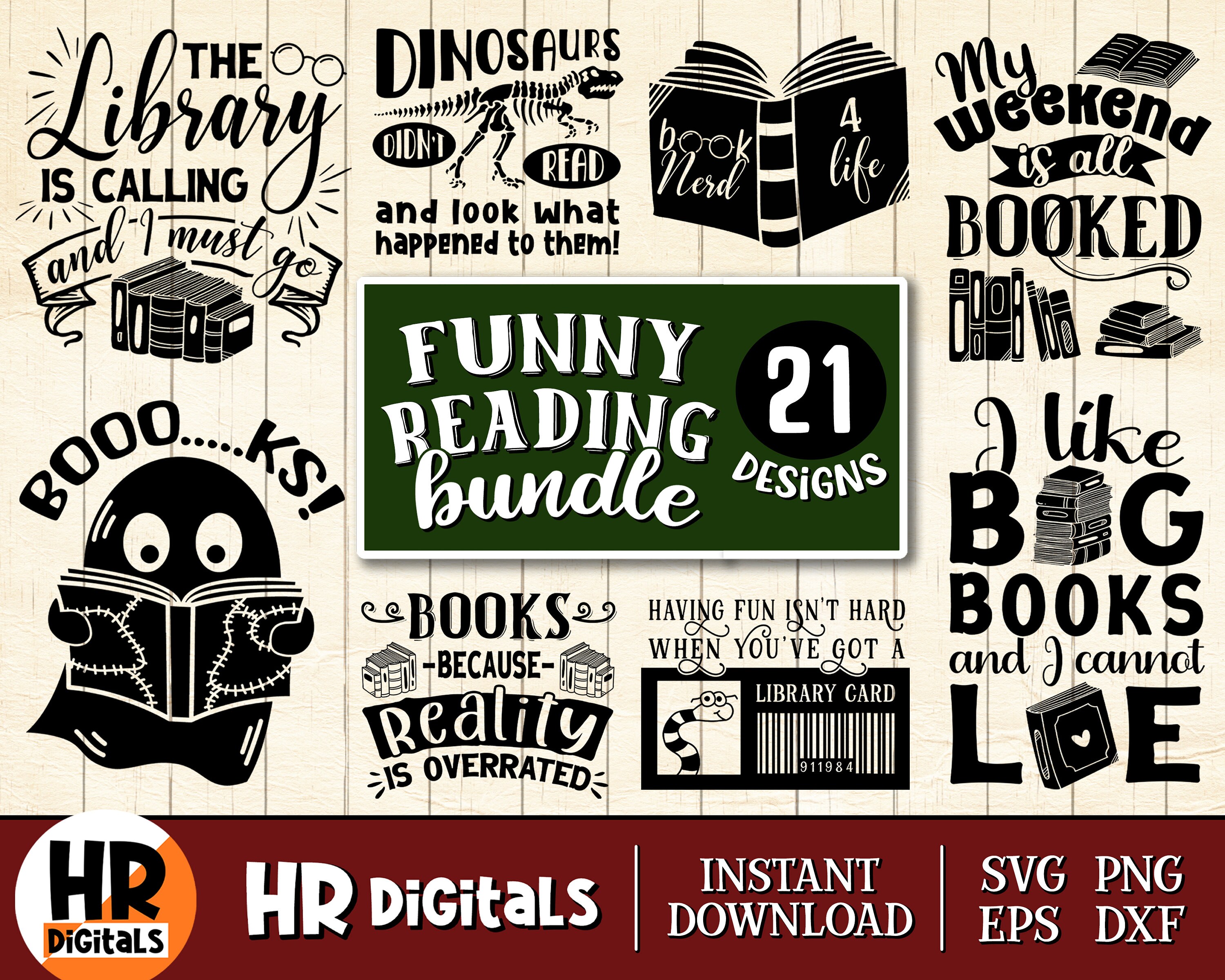 Reading SVG Bundle, Funny Book Bundle, Book Lover, Bookworm Humor ...