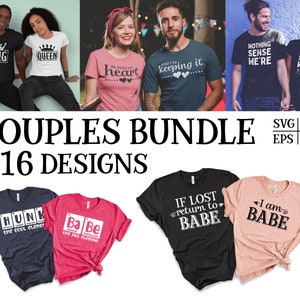 His And Hers SVG Bundle, Matching Outfit, Funny Couples Shirts, Cute And Romantic, Matching Couple, Digital Print, Cut File, Svg Eps Png Dxf